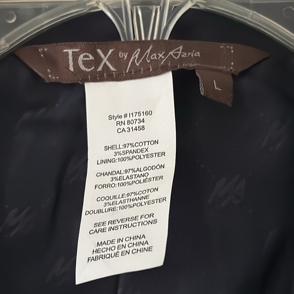 Tex by MaxAzria Blue Cotton Blazer - Picture 5 of 7